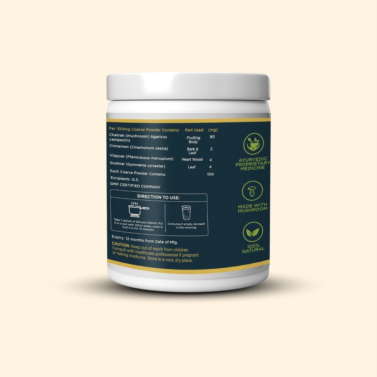 SHROOM DIBINILL - HERBAL SUPPLEMENT TO MANAGE BLOOD SUGAR LEVELS - Aamlda